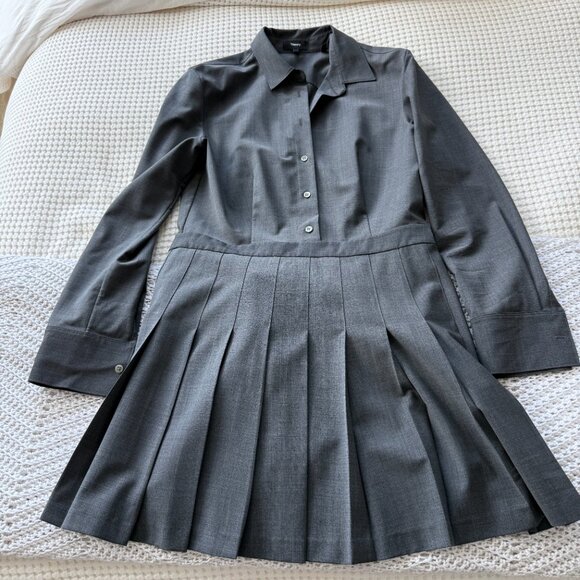 Theory Pleated Shirt Dress (Size 12) - Picture 3 of 11